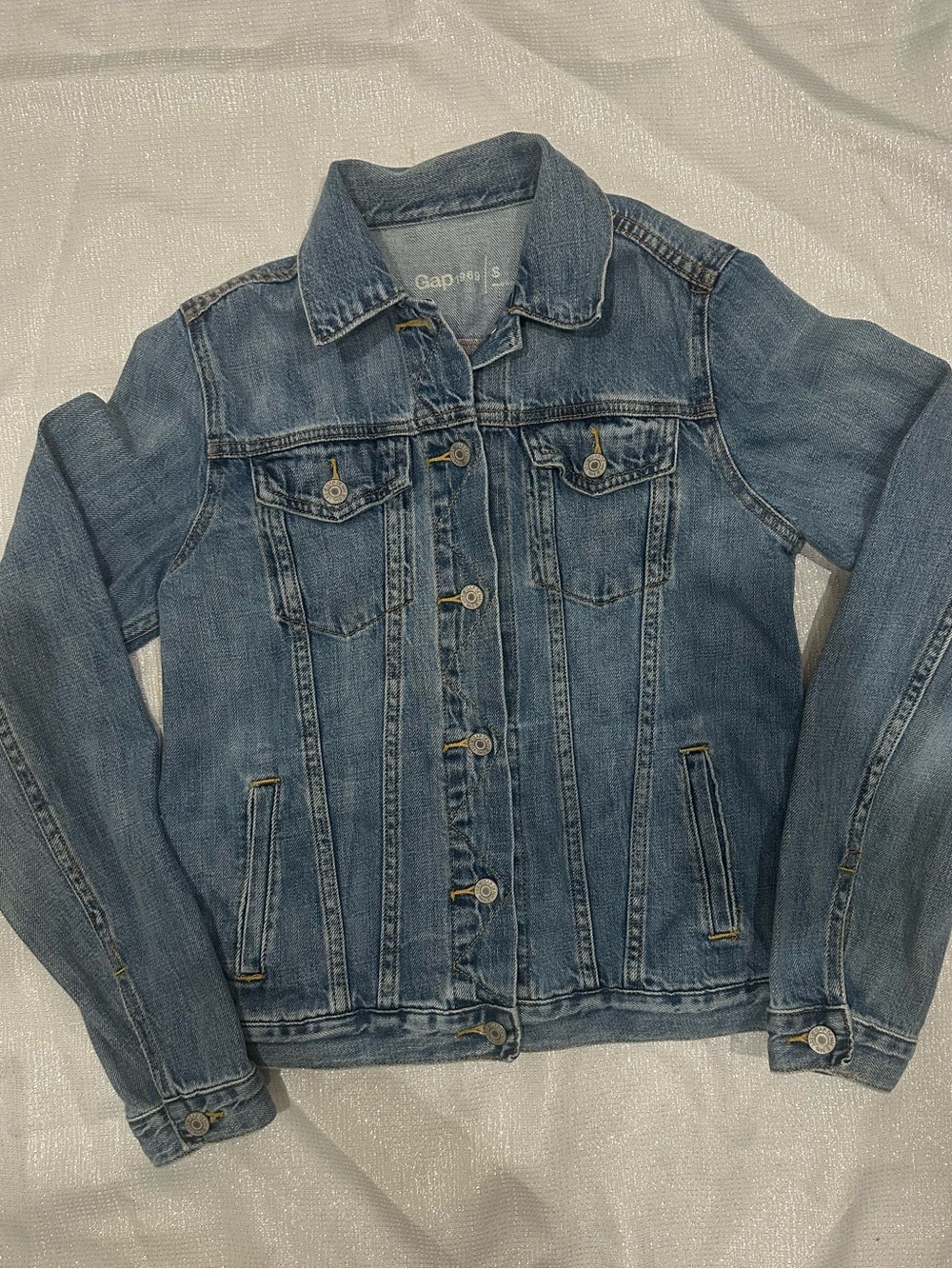 GAP Light Blue Denim Jacket with Button Front
